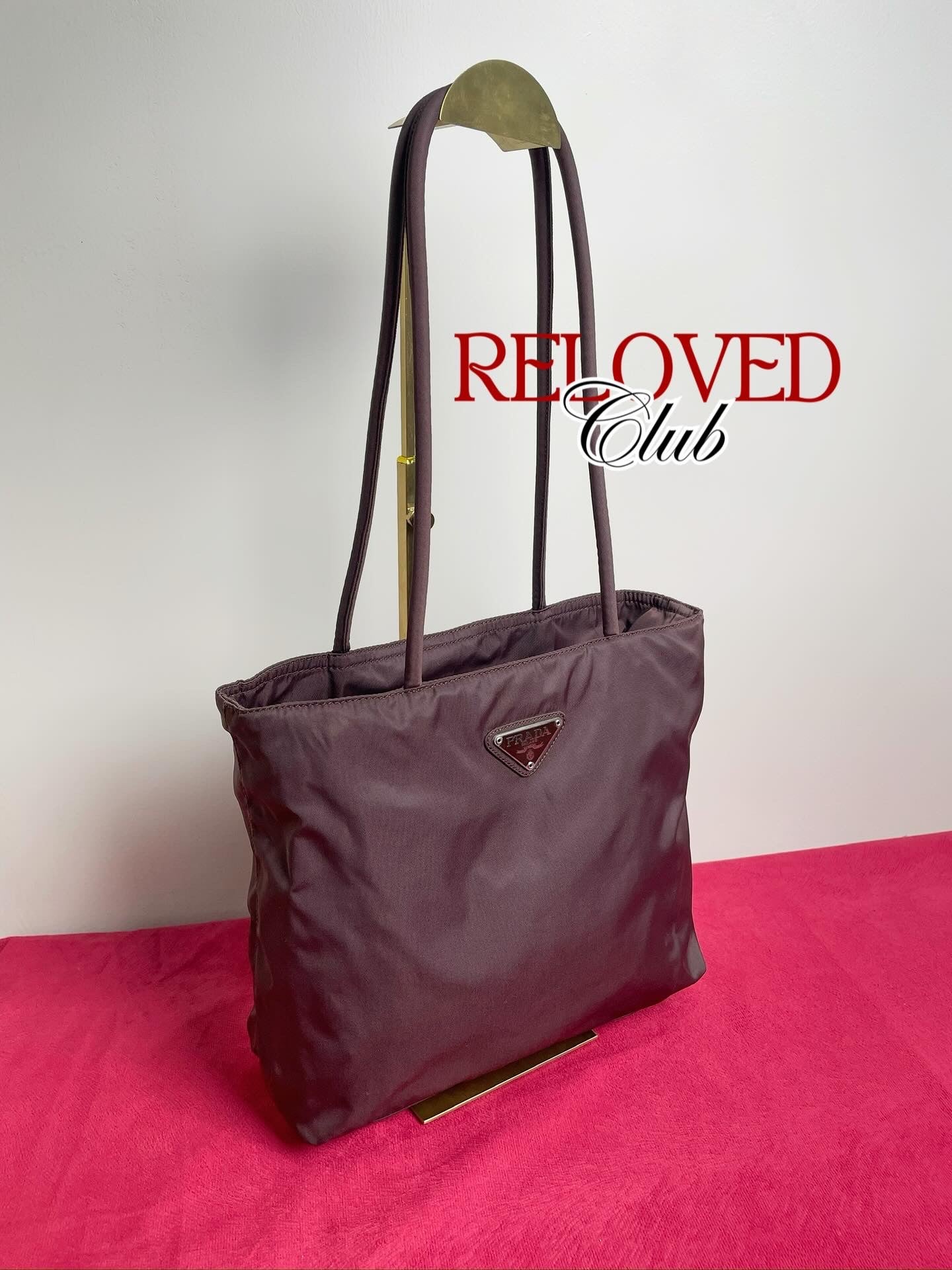 Prada Nylon Long Strap in Brown