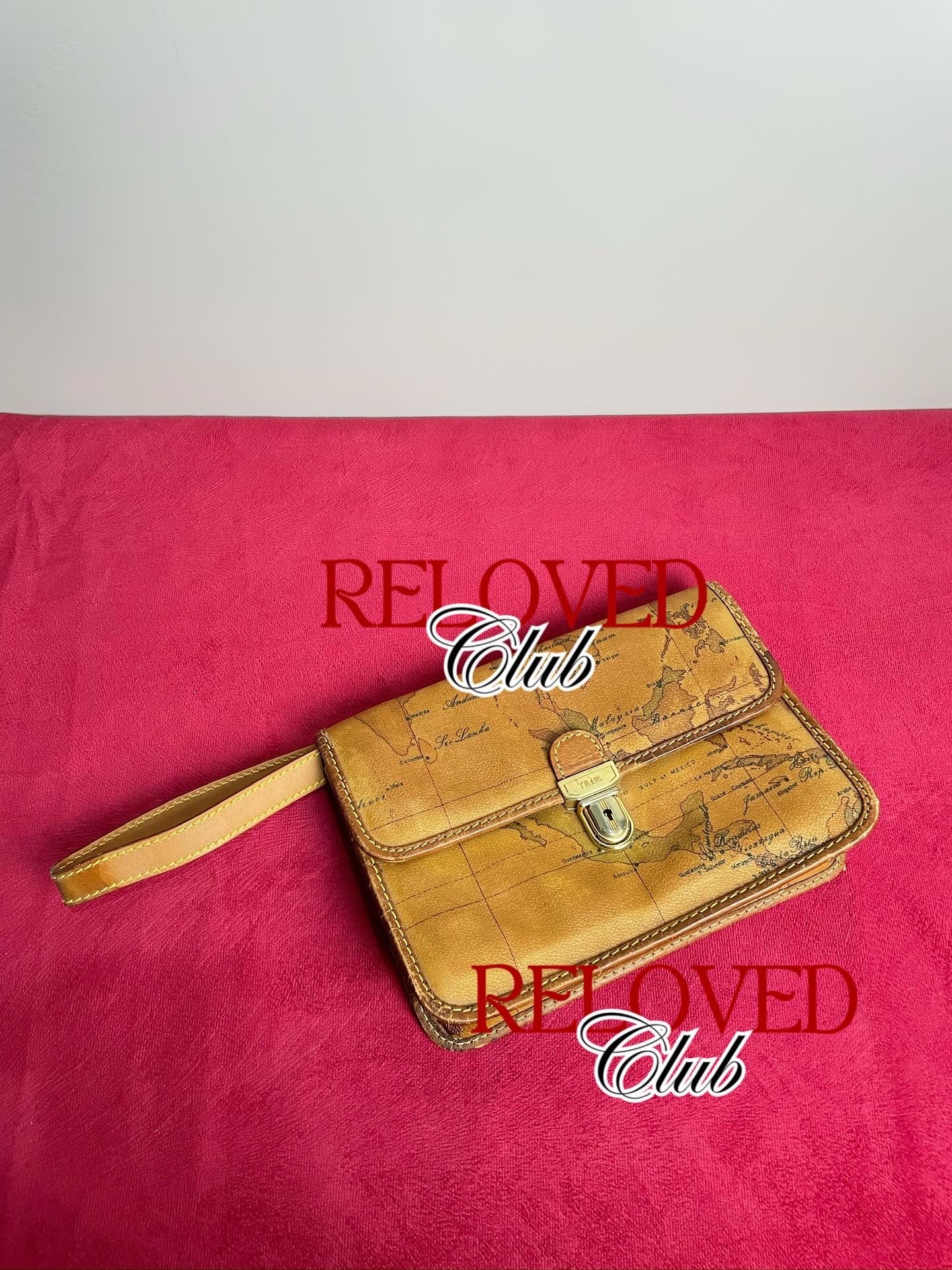 Alviero Martin Classic Geo Map Print Clutch