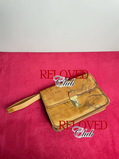 Alviero Martin Classic Geo Map Print Clutch