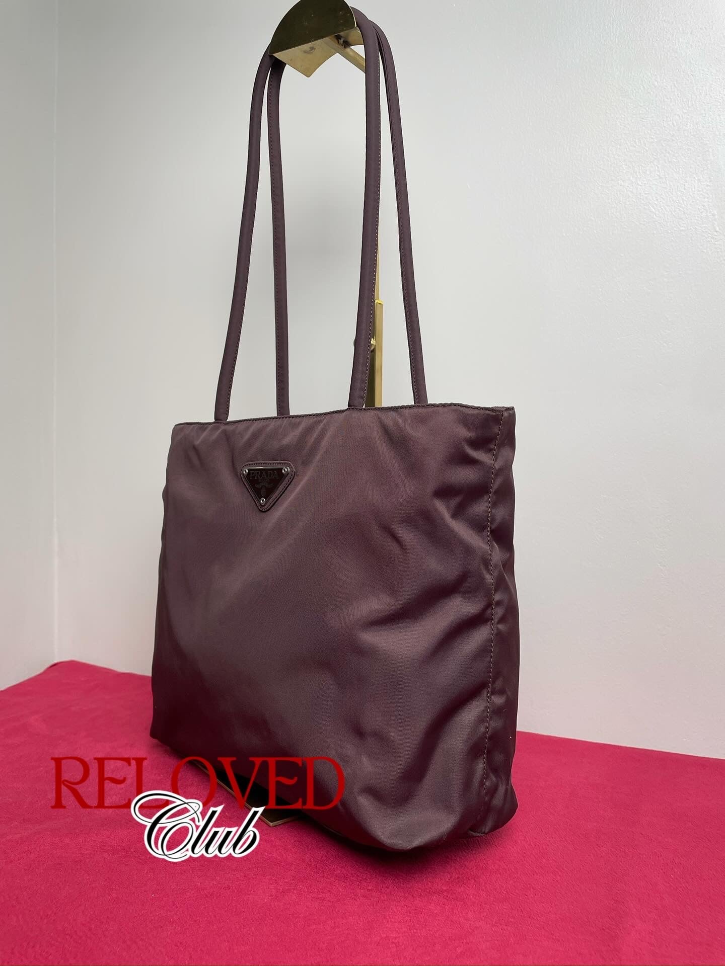 Prada Nylon Long Strap in Brown