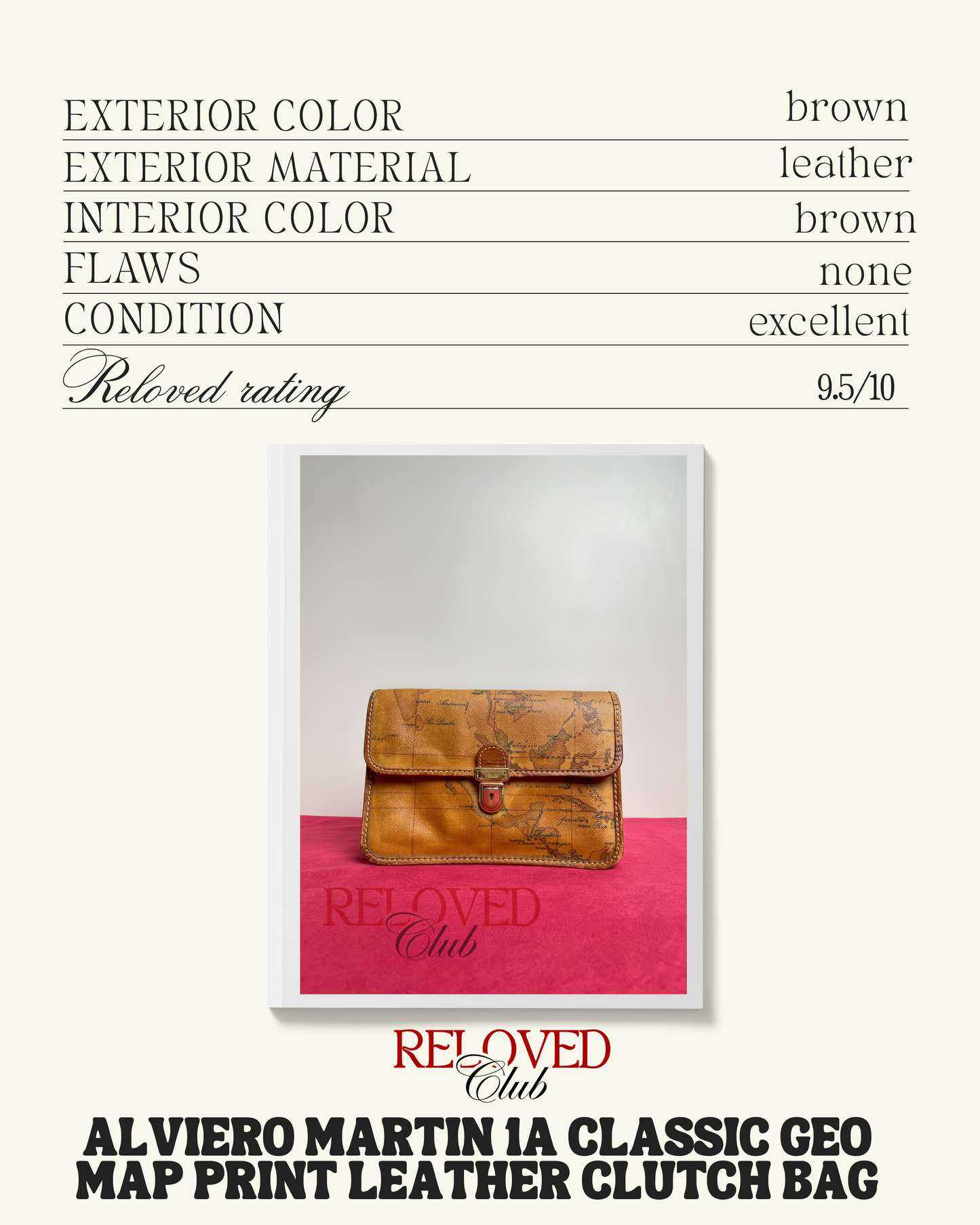 Alviero Martin Classic Geo Map Print Clutch