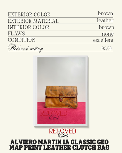 Alviero Martin Classic Geo Map Print Clutch