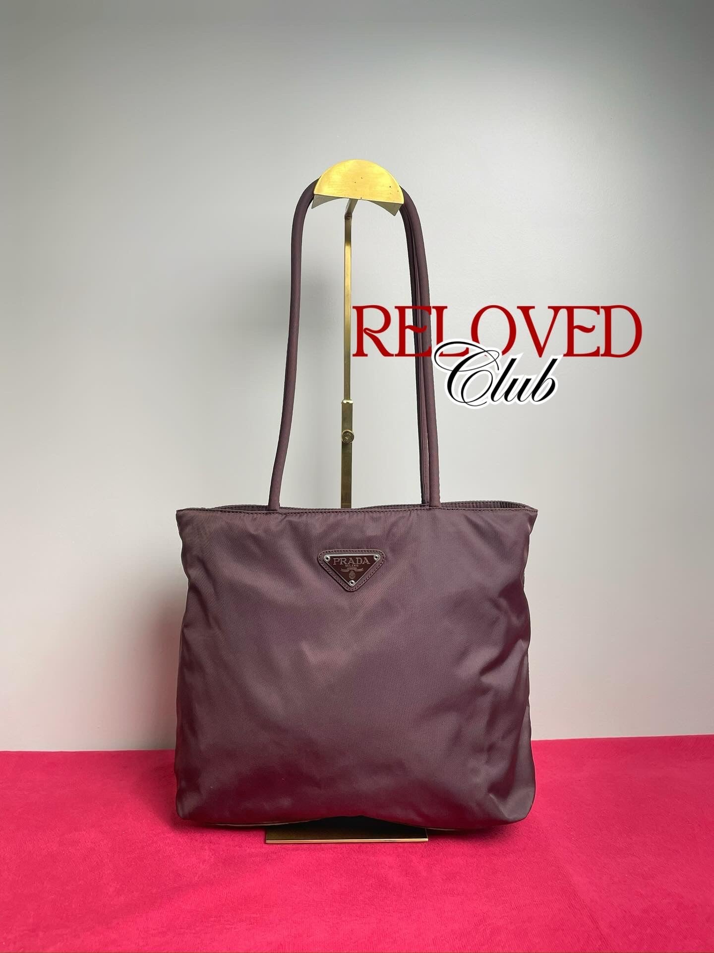 Prada Nylon Long Strap in Brown