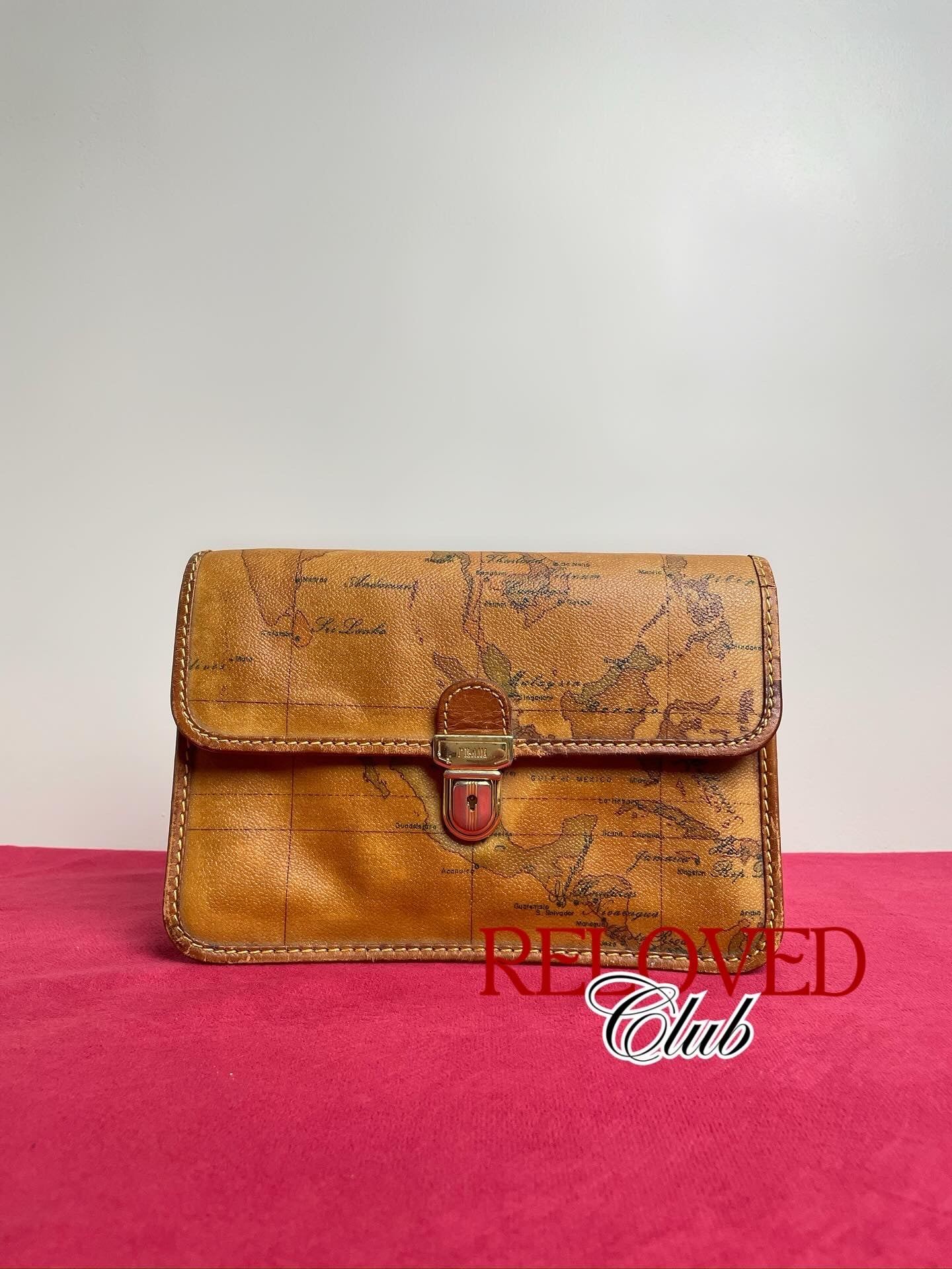 Alviero Martin Classic Geo Map Print Clutch