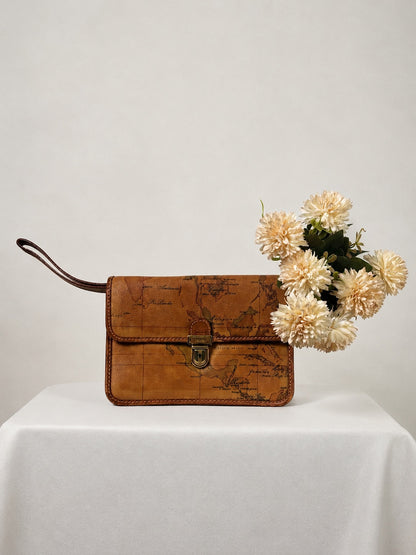 Alviero Martin Classic Geo Map Print Clutch